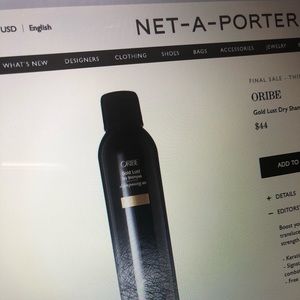 ORIBE GOLD LUST DRY SHAMPOO FabFitFun Winter 2018